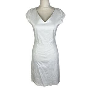 Joseph Neroli White Sheath Dress Workwear Chic Minimalist Luxury Size 40